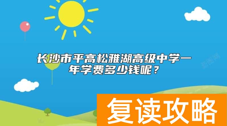 长沙市平高松雅湖高级中学一年学费多少钱呢？